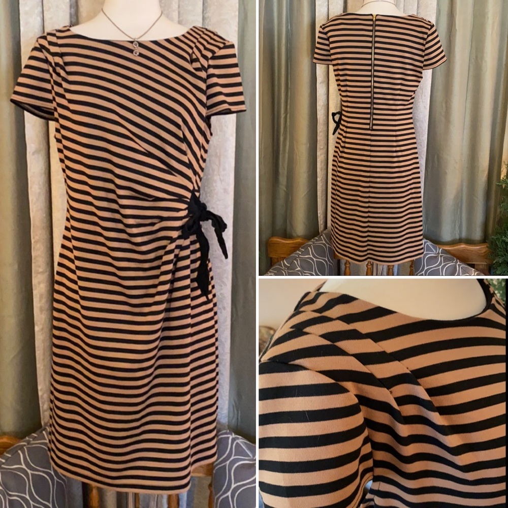 Spence Striped Capped Sleeve Sheath Dress
